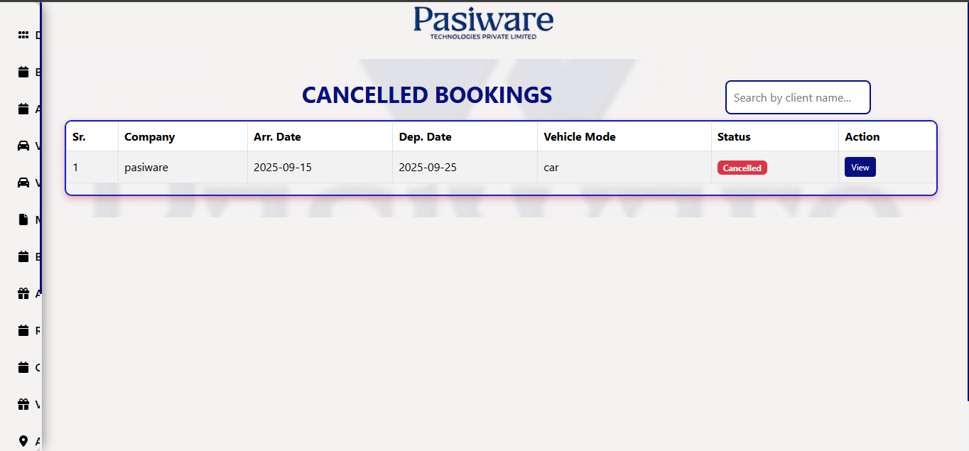 Cancelled Bookings
